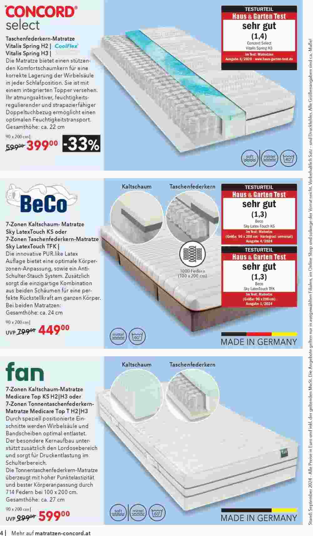 Matratzen Concord Flugblatt (ab 25.09.2024) - Angebote und Prospekt - Seite 4