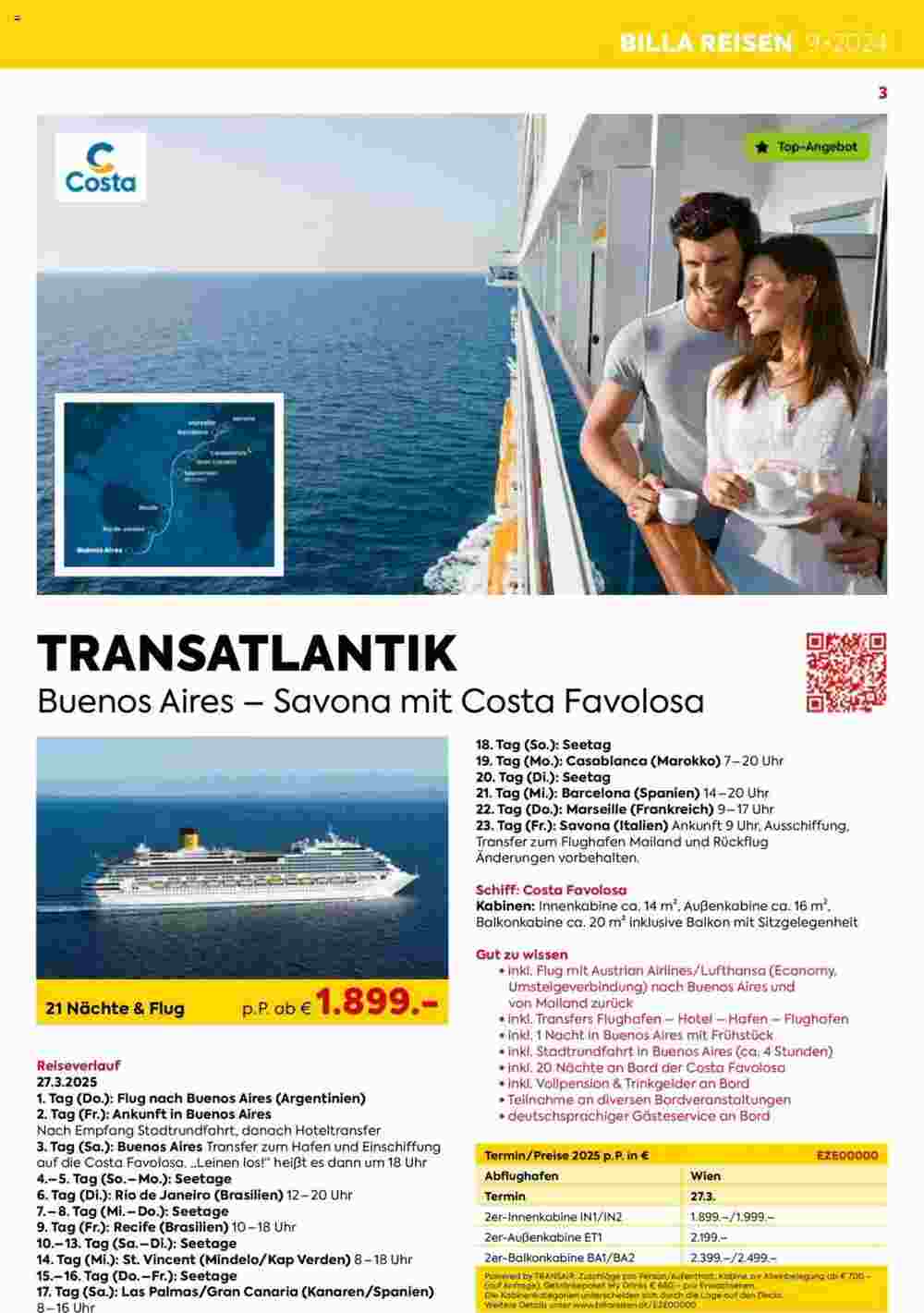 Billa Reisen Flugblatt (ab 26.09.2024) - Angebote und Prospekt - Seite 3