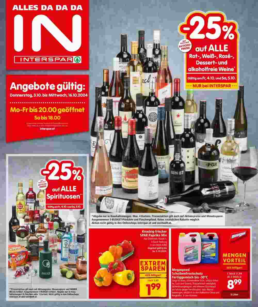 Interspar Flugblatt (ab 03.10.2024) - Angebote und Prospekt - Seite 1