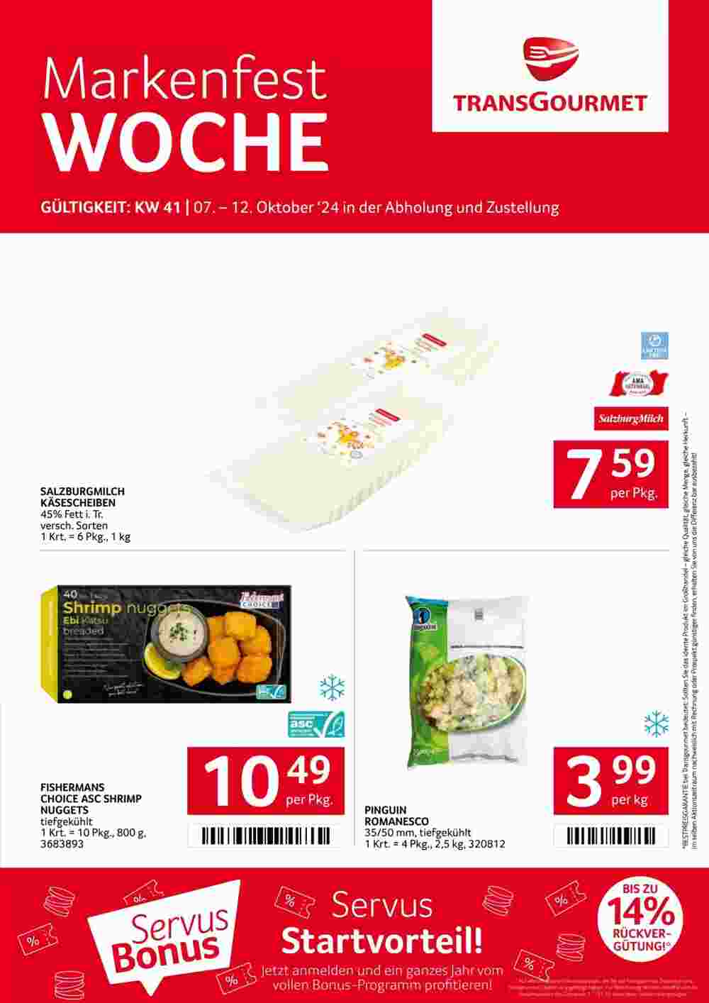 Transgourmet Flugblatt (ab 07.10.2024) - Angebote und Prospekt - Seite 1