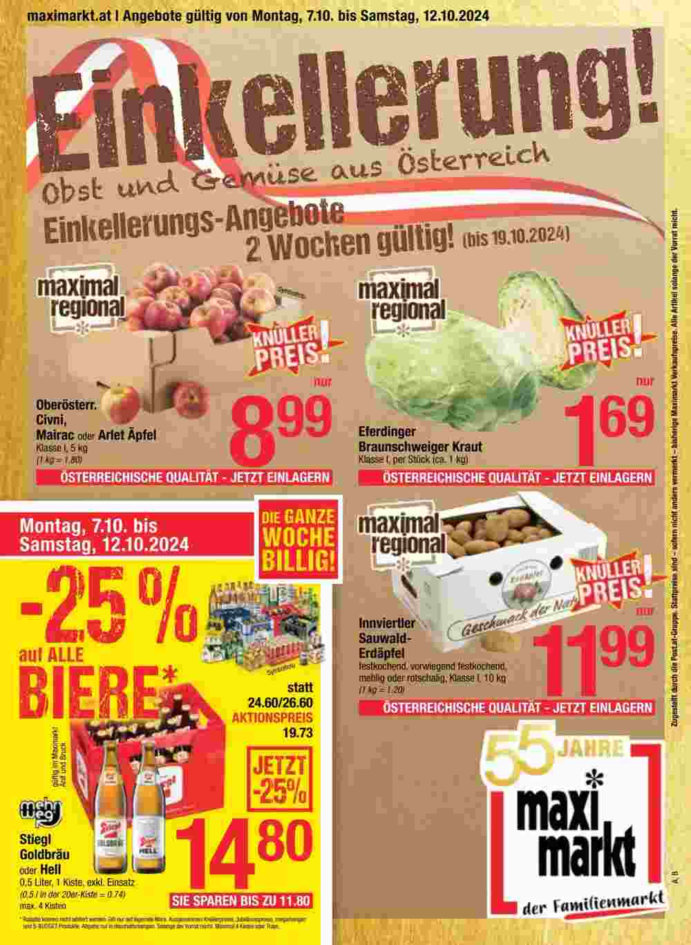 Maximarkt Flugblatt (ab 07.10.2024) - Angebote und Prospekt - Seite 1