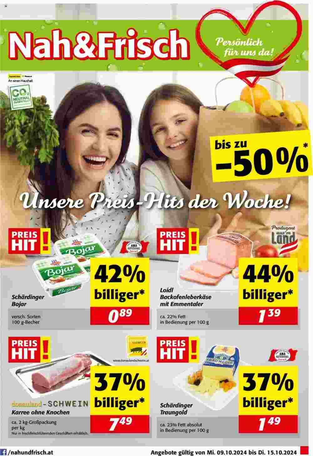 Nah&Frisch Flugblatt (ab 09.10.2024) - Angebote und Prospekt - Seite 1