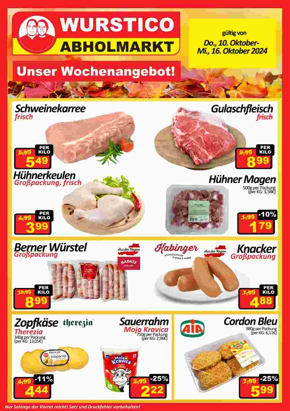 Wurstico Flugblatt (ab 10.10.2024) - Angebote und Prospekt - Seite 1