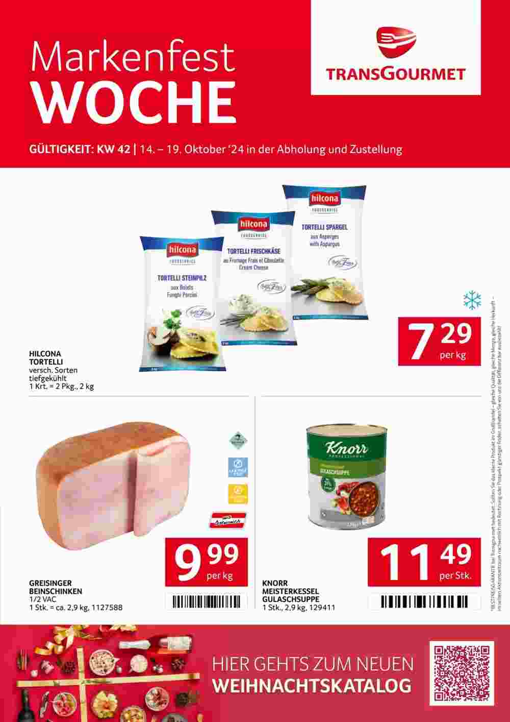 Transgourmet Flugblatt (ab 14.10.2024) - Angebote und Prospekt - Seite 1