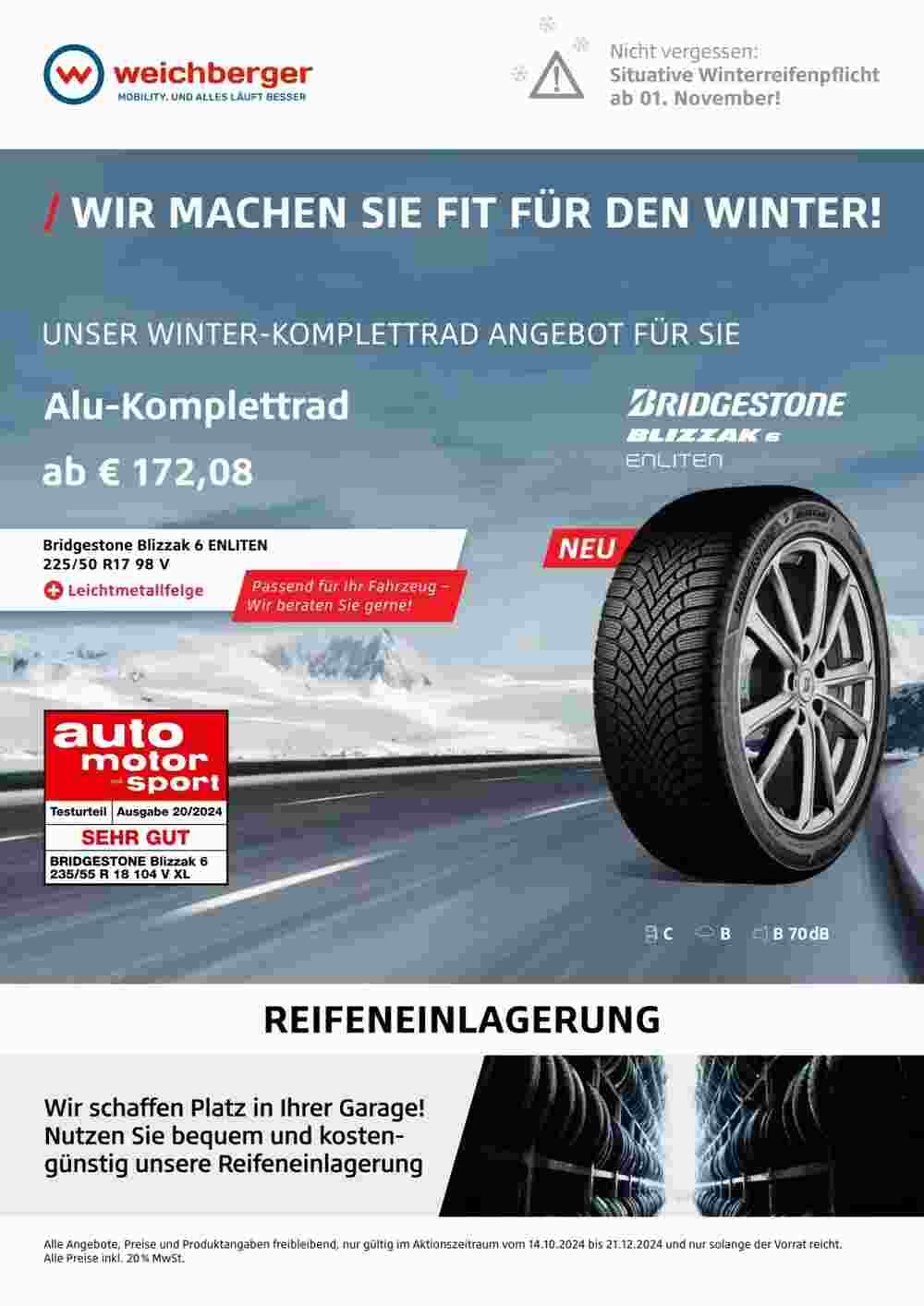 Bridgestone Flugblatt (ab 14.10.2024) - Angebote und Prospekt - Seite 1