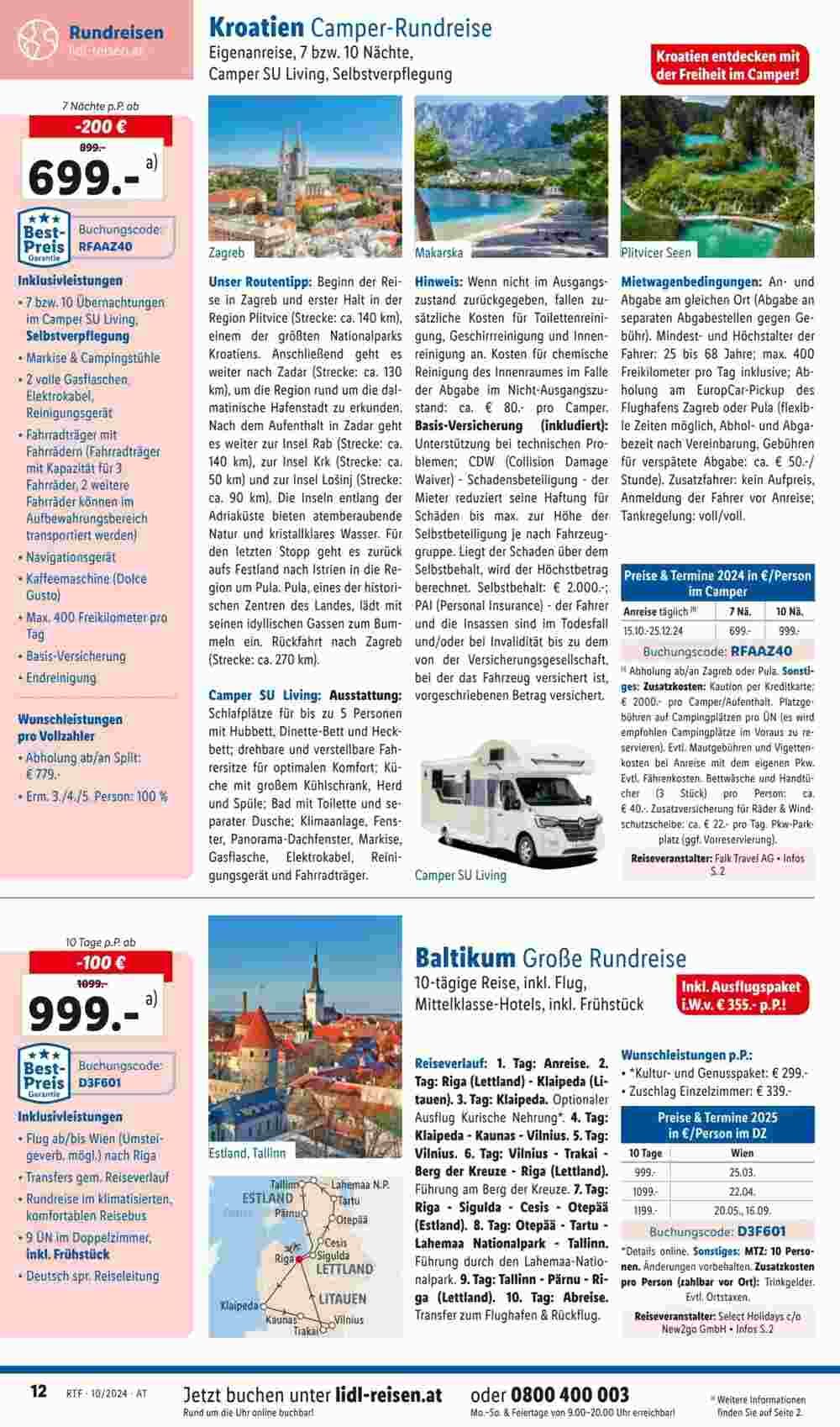 Lidl Reisen Flugblatt (ab 14.10.2024) - Angebote und Prospekt - Seite 12