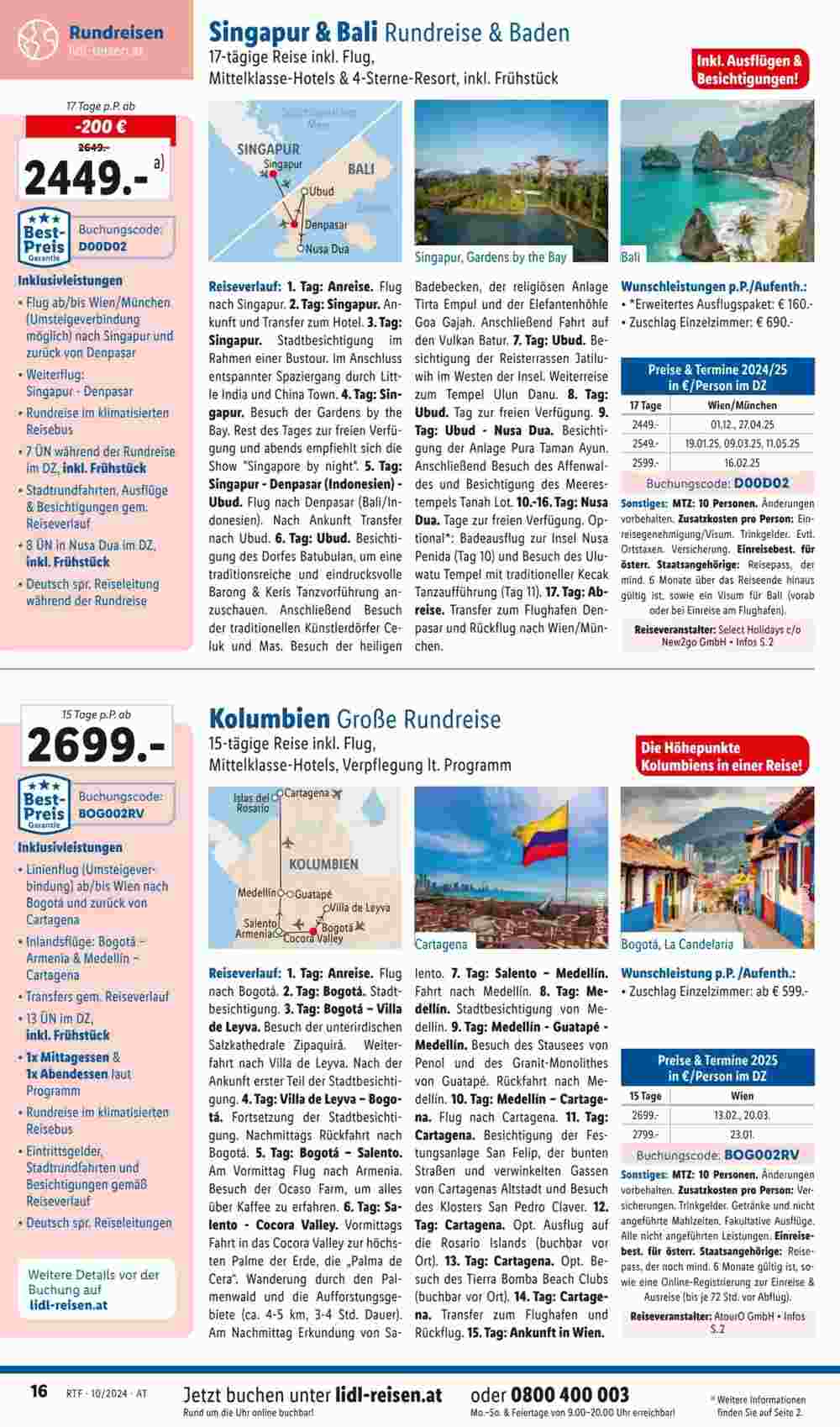 Lidl Reisen Flugblatt (ab 14.10.2024) - Angebote und Prospekt - Seite 16