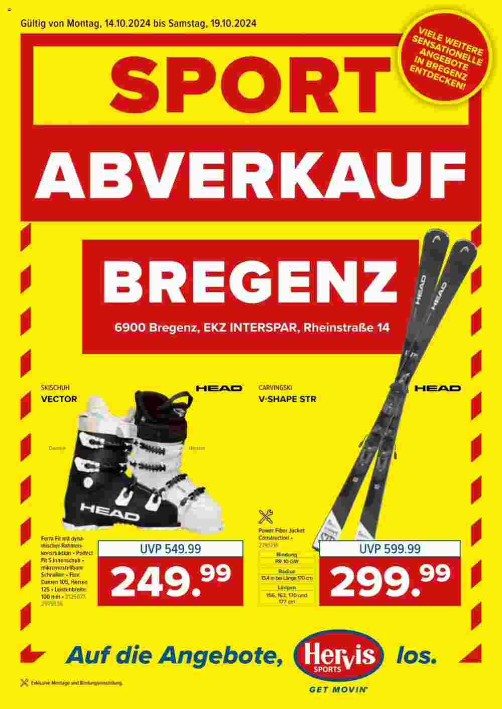 Hervis Flugblatt (ab 14.10.2024) - Angebote und Prospekt - Seite 1