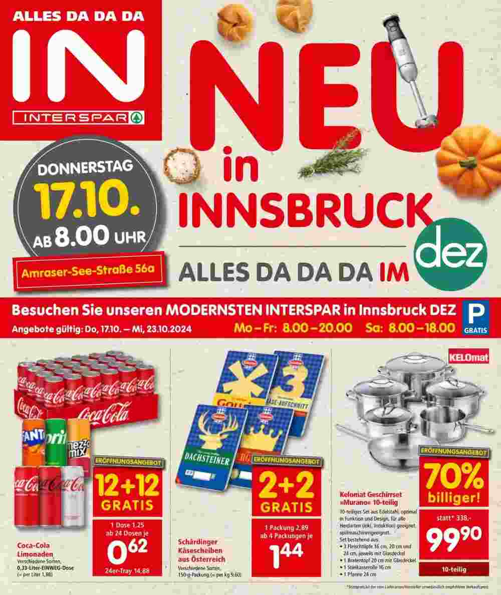 Interspar Restaurant Flugblatt (ab 15.10.2024) - Angebote und Prospekt - Seite 1