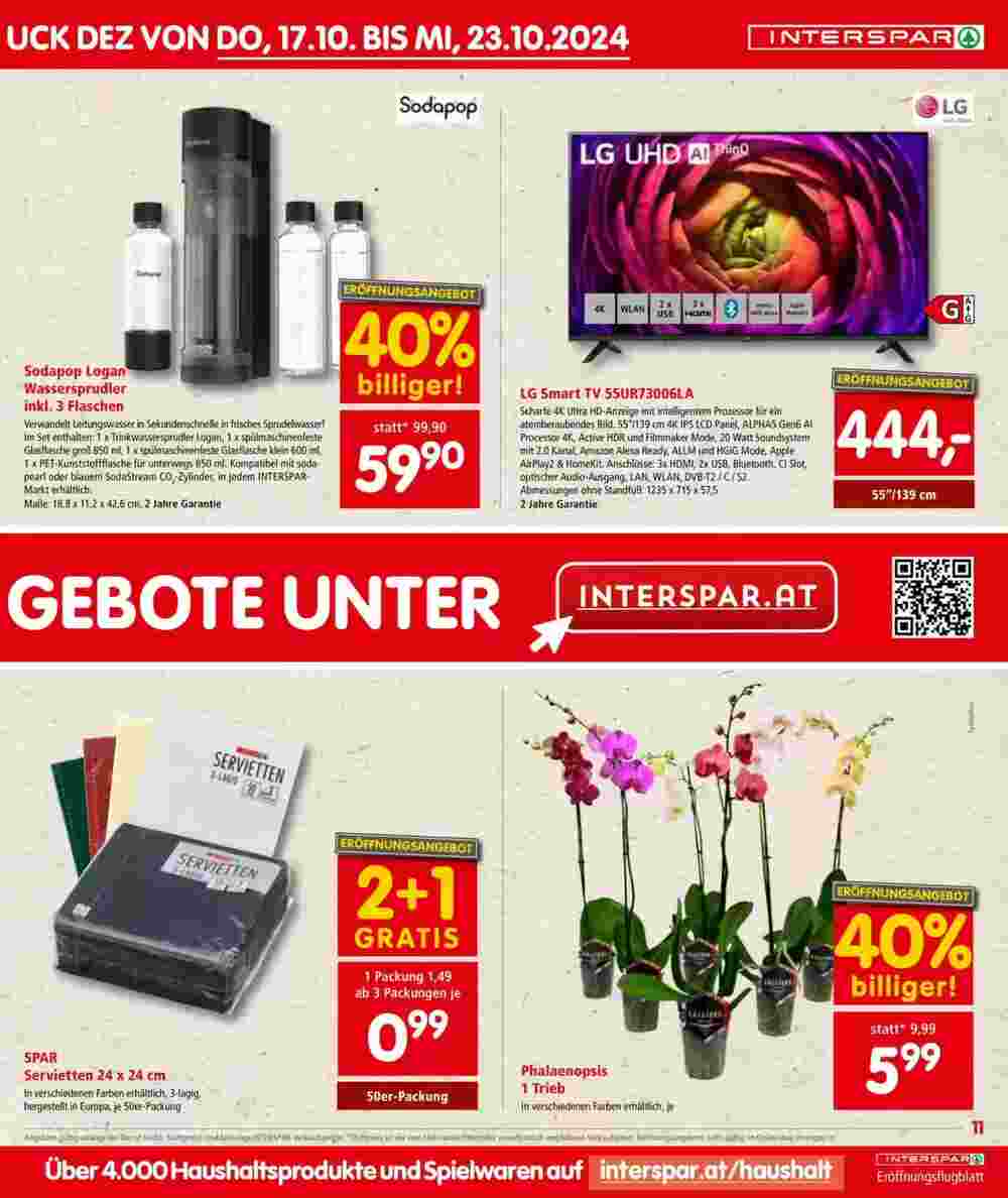 Interspar Restaurant Flugblatt (ab 15.10.2024) - Angebote und Prospekt - Seite 11