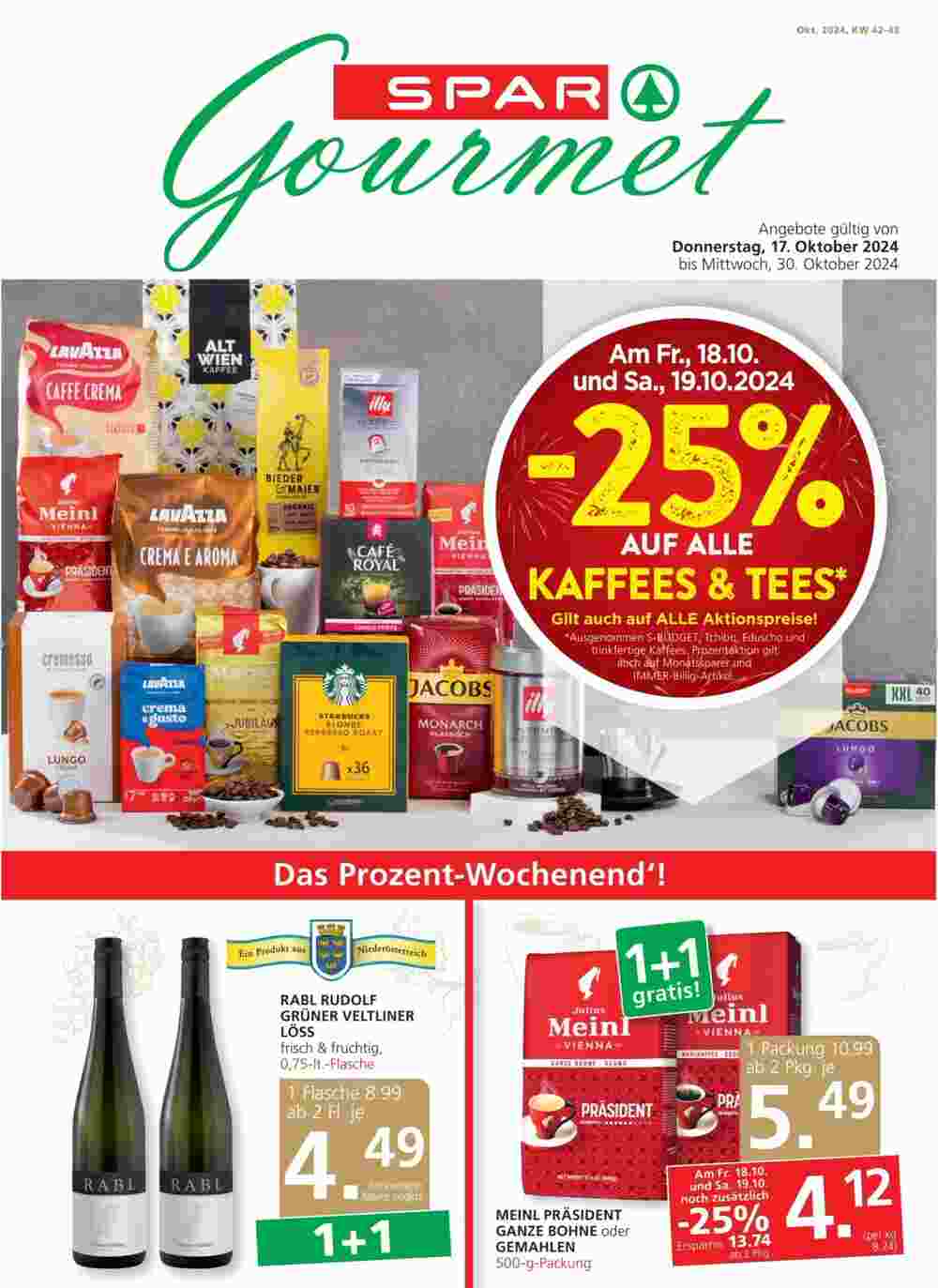 SPAR Gourmet Flugblatt (ab 17.10.2024) - Angebote und Prospekt - Seite 1