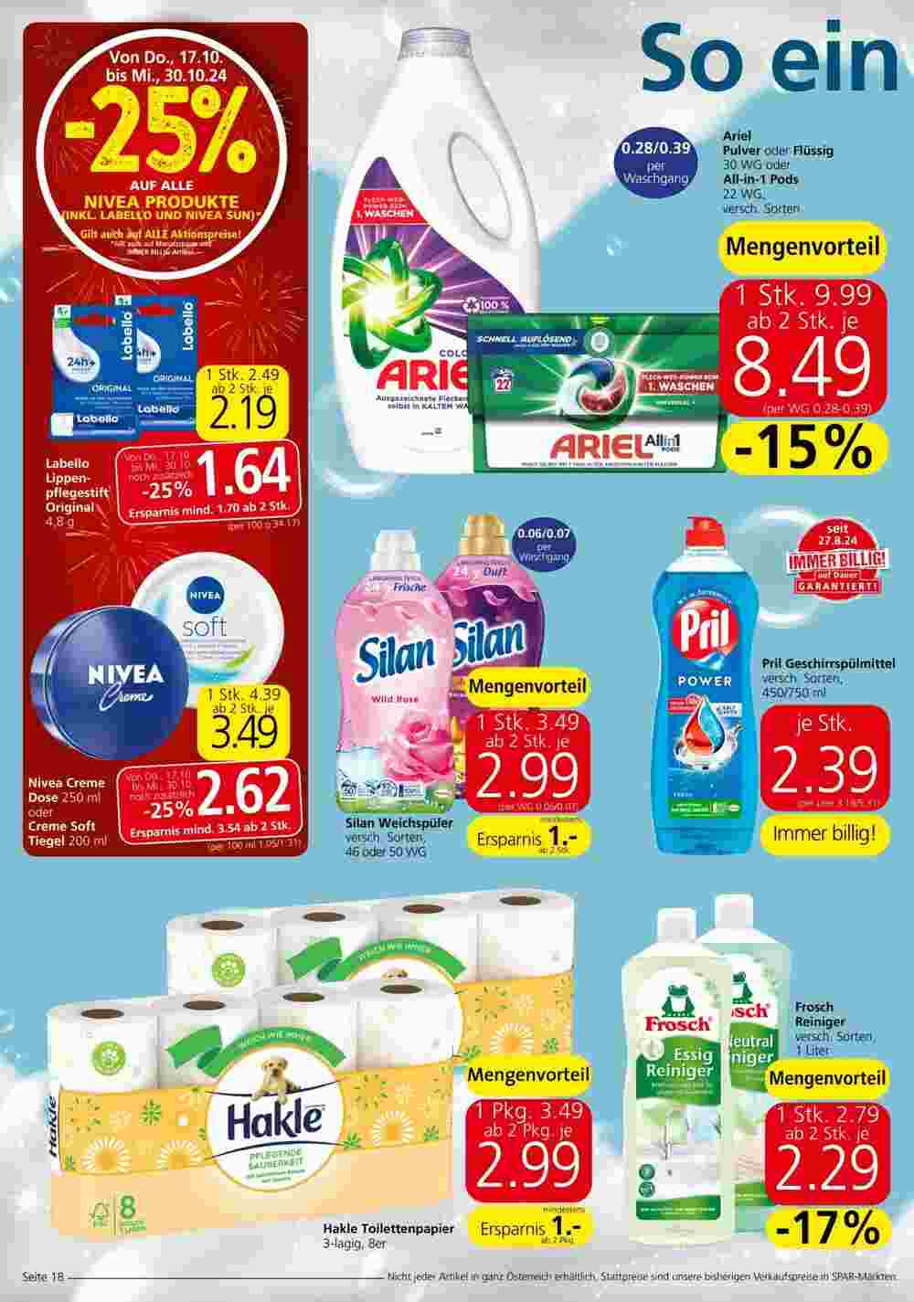 Spar Flugblatt (ab 17.10.2024) - Angebote und Prospekt - Seite 18