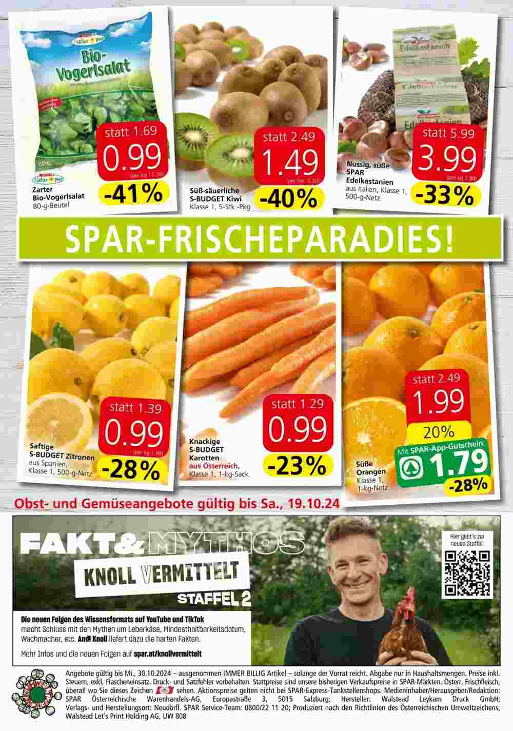 Spar Flugblatt (ab 17.10.2024) - Angebote und Prospekt - Seite 20