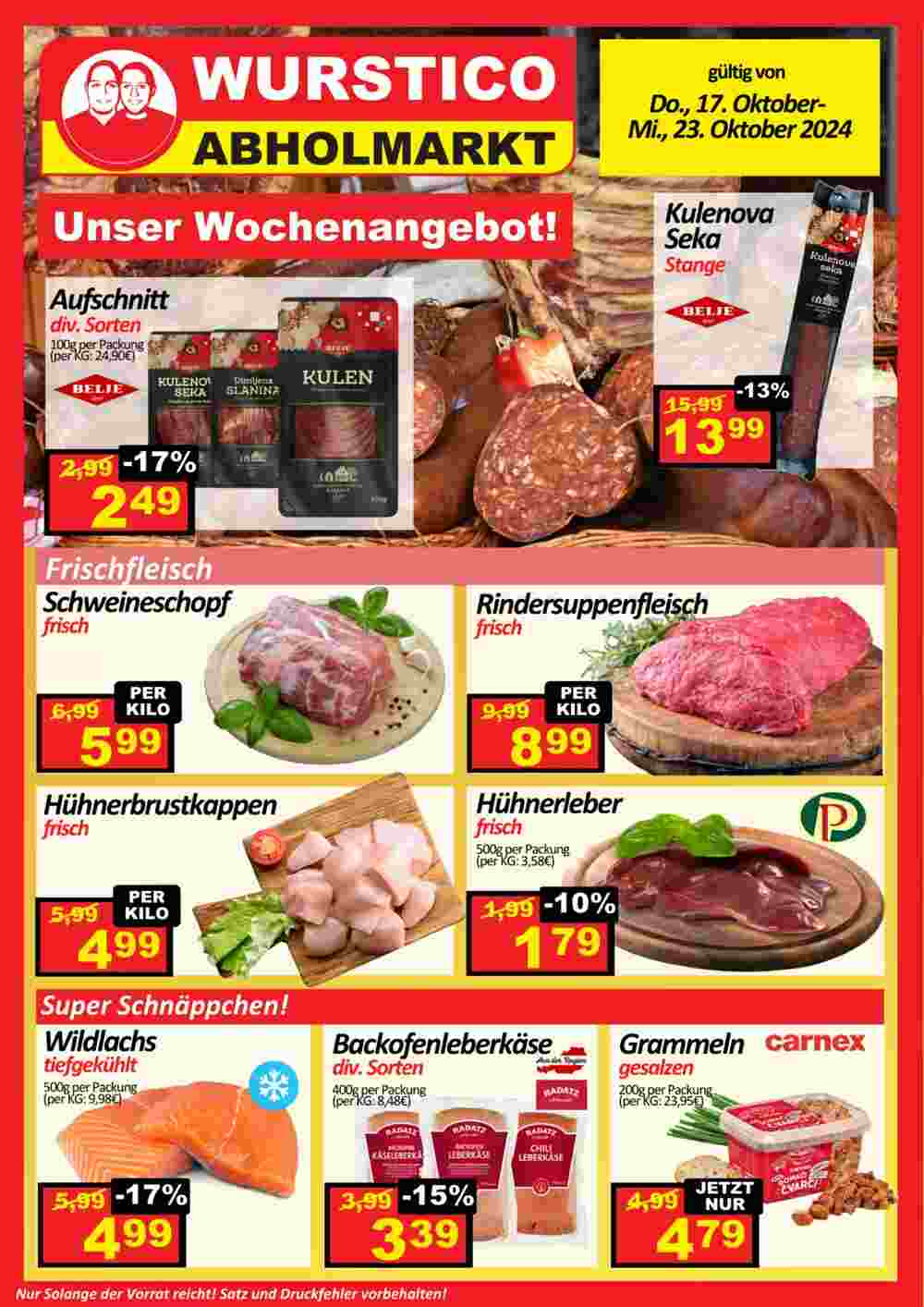 Wurstico Flugblatt (ab 17.10.2024) - Angebote und Prospekt - Seite 1