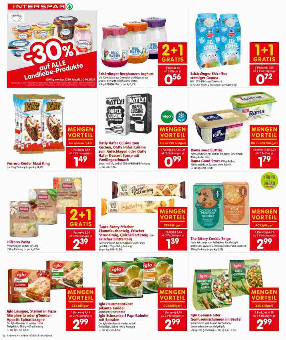 Interspar Restaurant Flugblatt (ab 17.10.2024) - Angebote und Prospekt - Seite 10