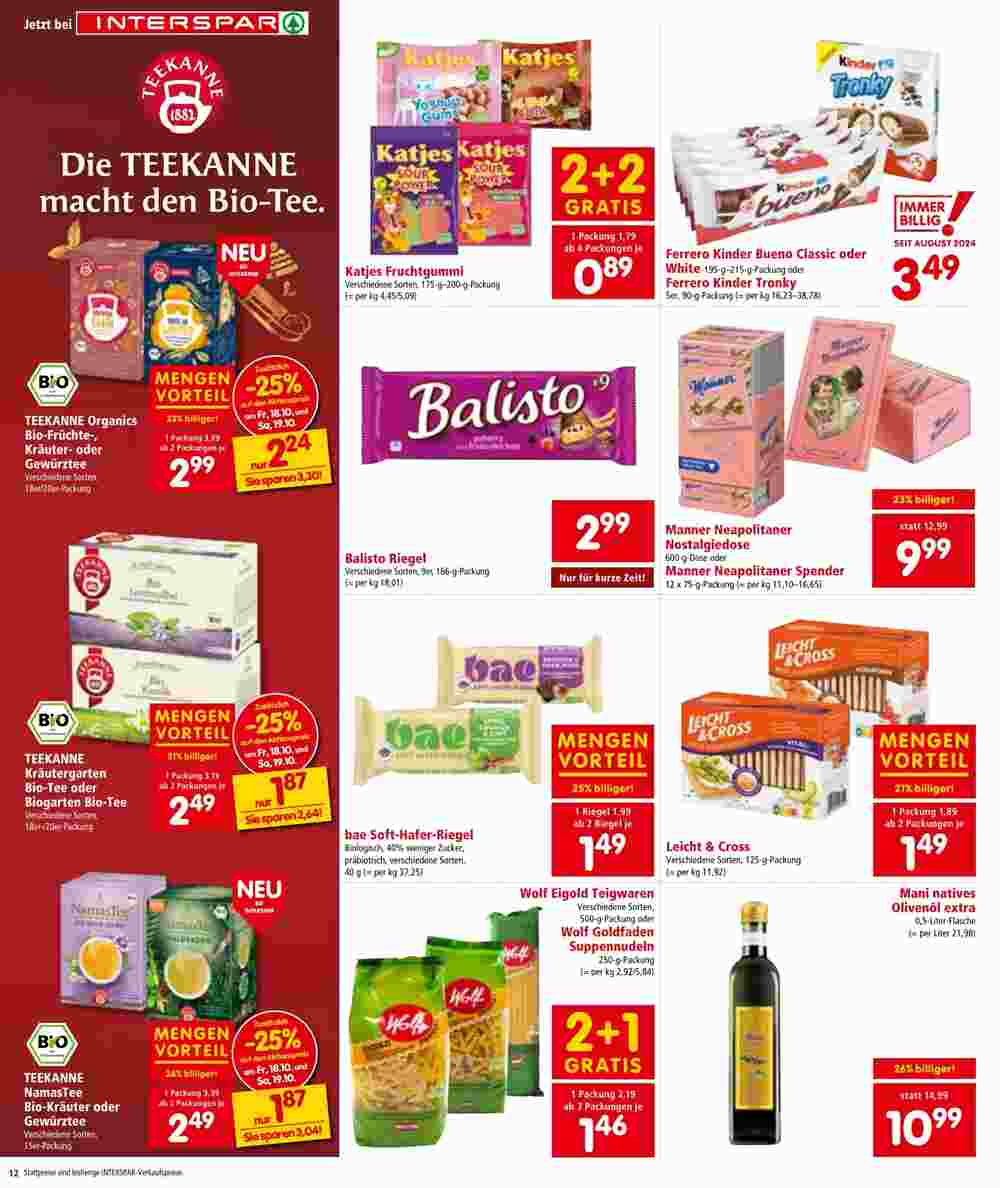 Interspar Restaurant Flugblatt (ab 17.10.2024) - Angebote und Prospekt - Seite 12