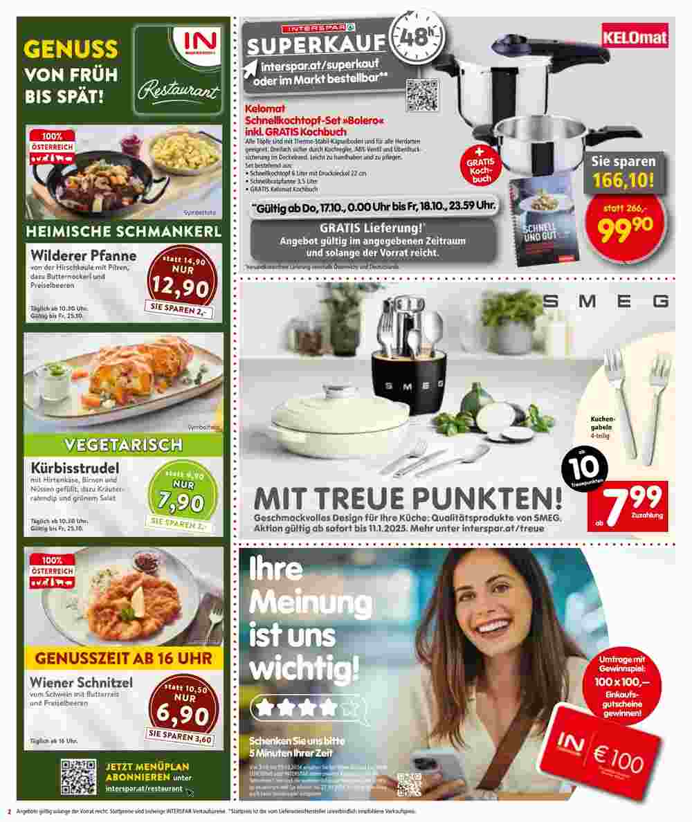 Interspar Restaurant Flugblatt (ab 17.10.2024) - Angebote und Prospekt - Seite 2