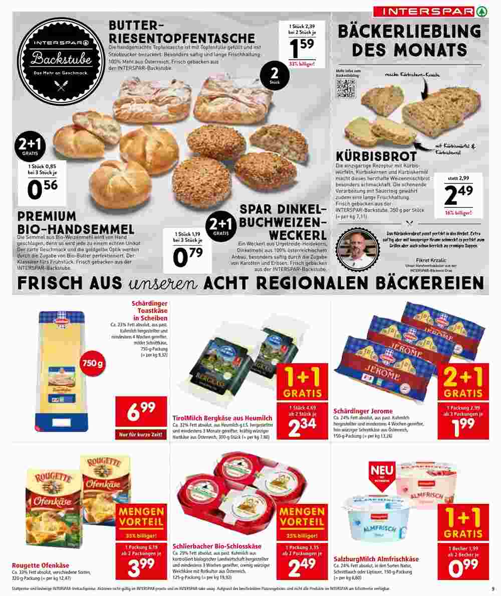 Interspar Restaurant Flugblatt (ab 17.10.2024) - Angebote und Prospekt - Seite 9