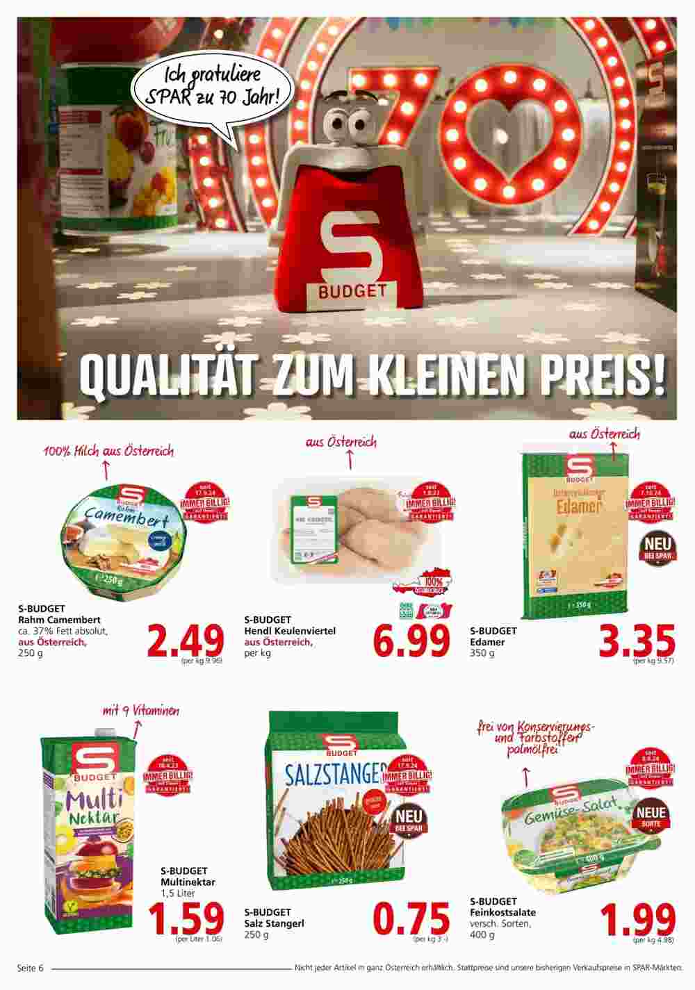 Spar Flugblatt (ab 24.10.2024) - Angebote und Prospekt - Seite 6