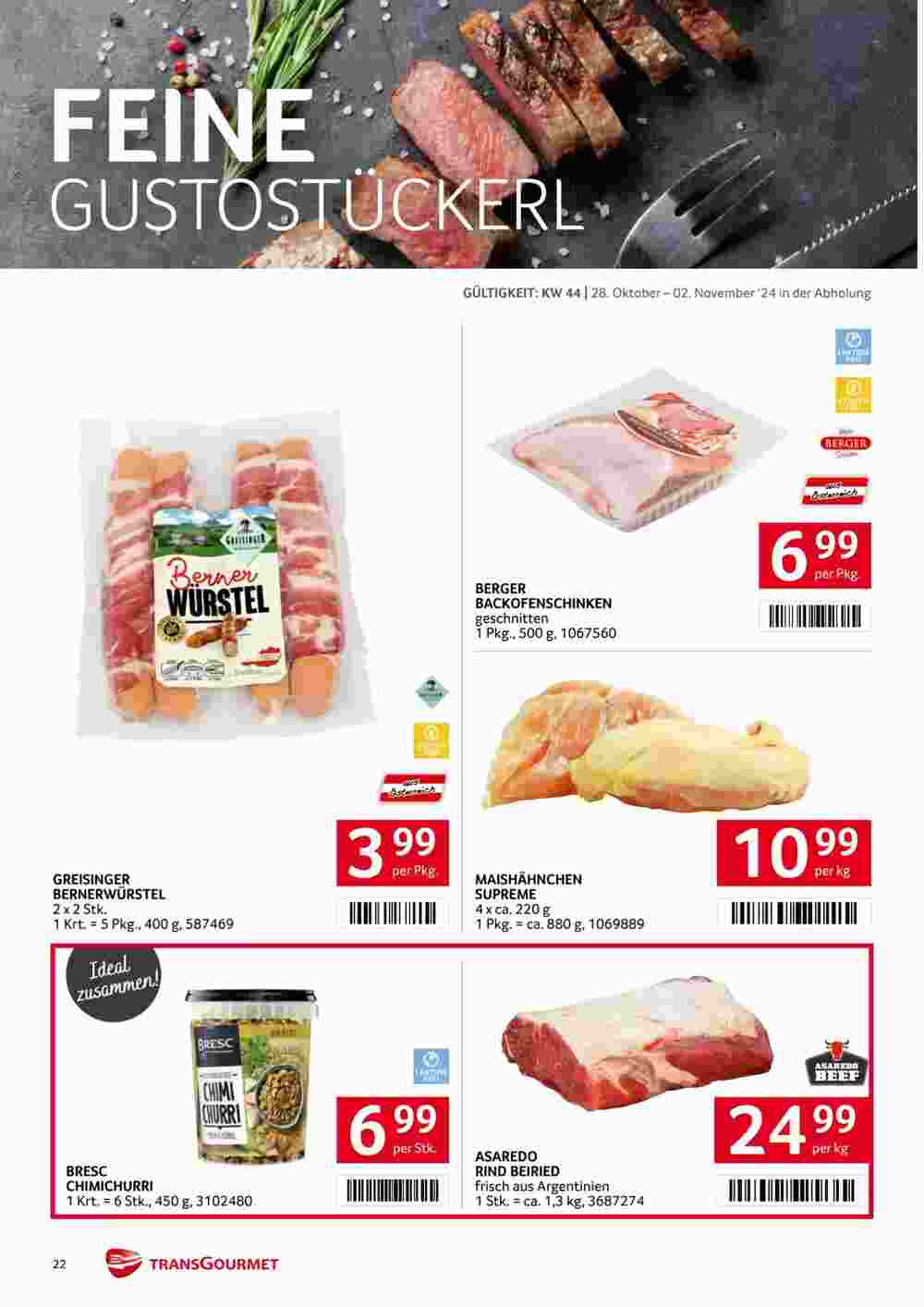 Transgourmet Flugblatt (ab 28.10.2024) - Angebote und Prospekt - Seite 22