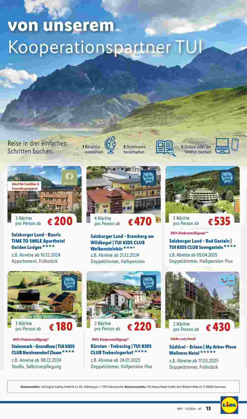 Lidl Reisen Flugblatt (ab 30.10.2024) - Angebote und Prospekt - Seite 13