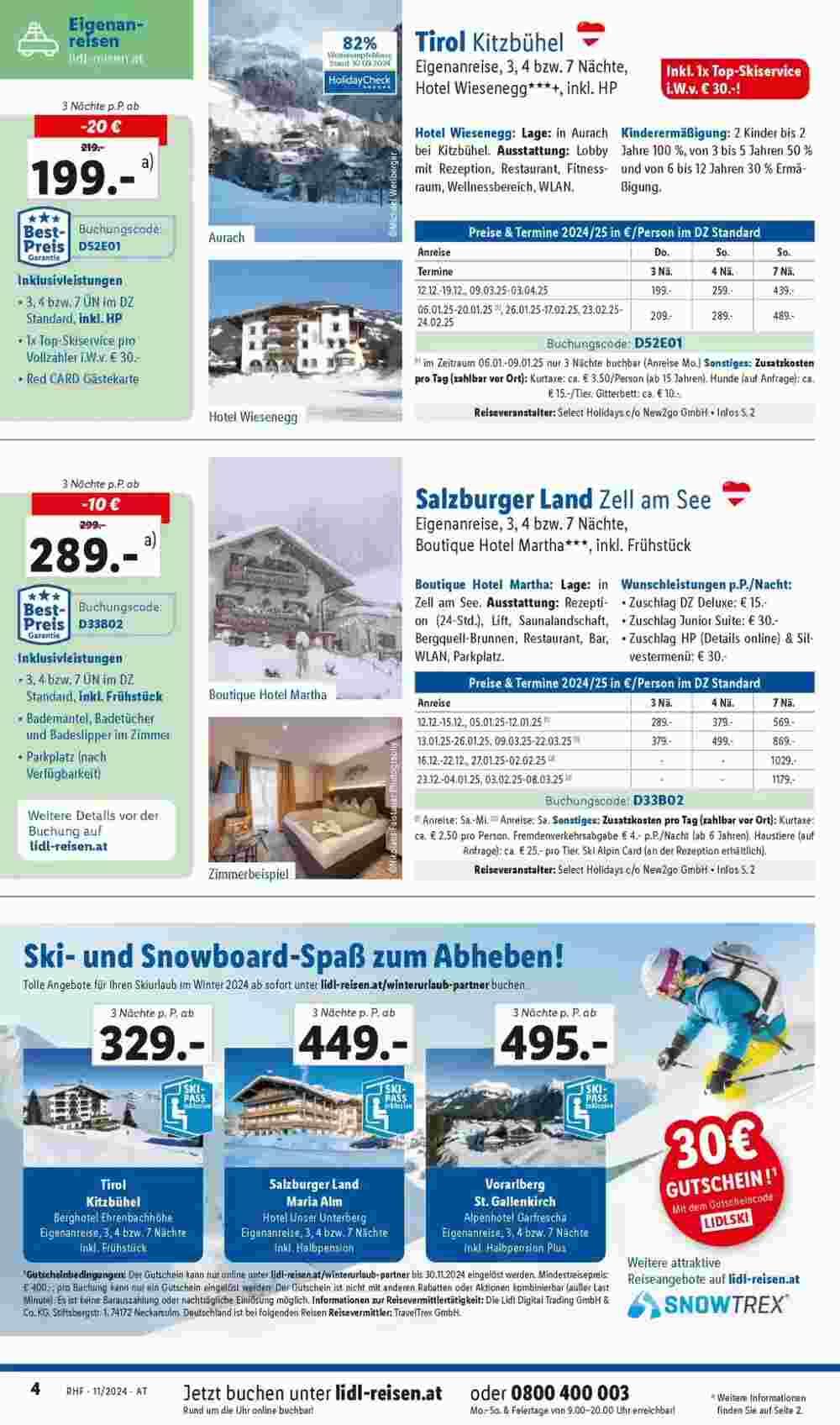 Lidl Reisen Flugblatt (ab 30.10.2024) - Angebote und Prospekt - Seite 4