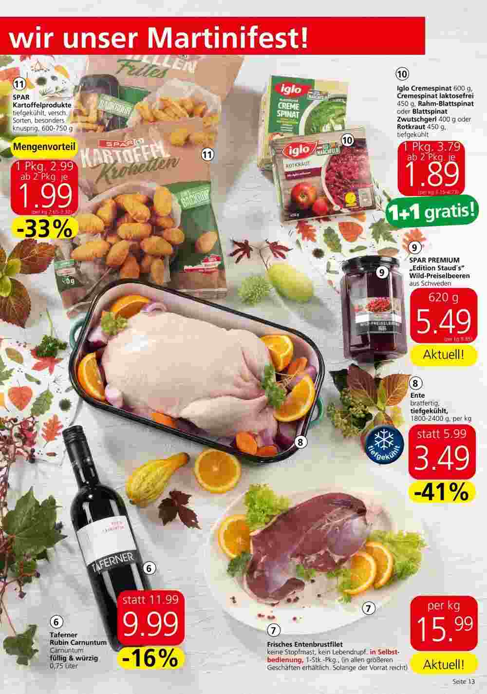 Spar Flugblatt (ab 31.10.2024) - Angebote und Prospekt - Seite 13