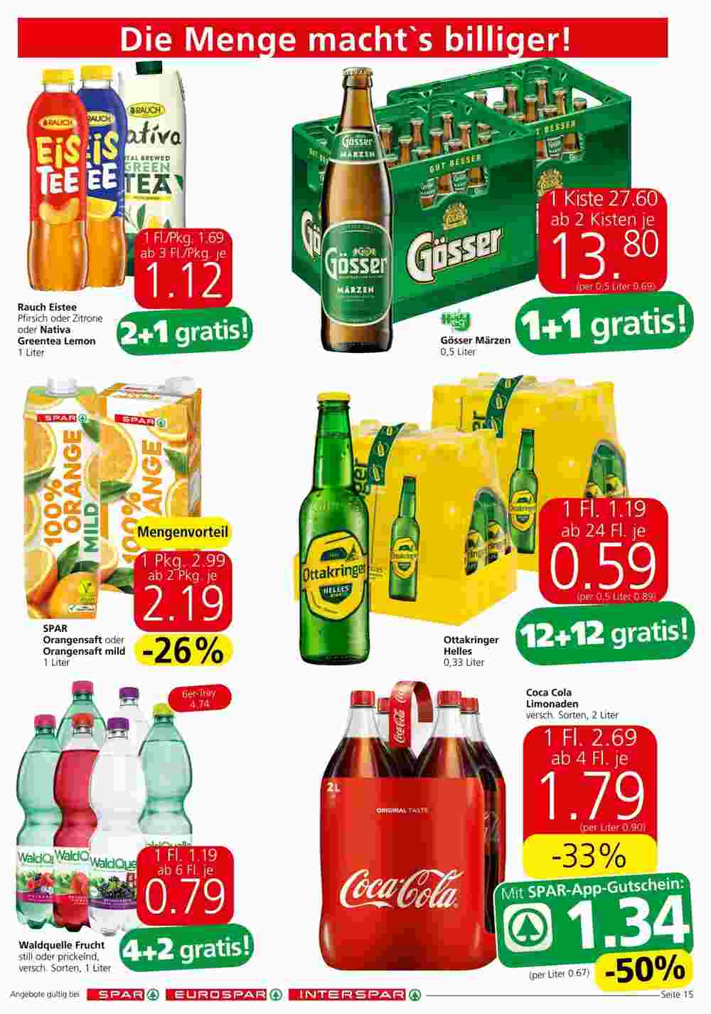 Spar Flugblatt (ab 31.10.2024) - Angebote und Prospekt - Seite 15