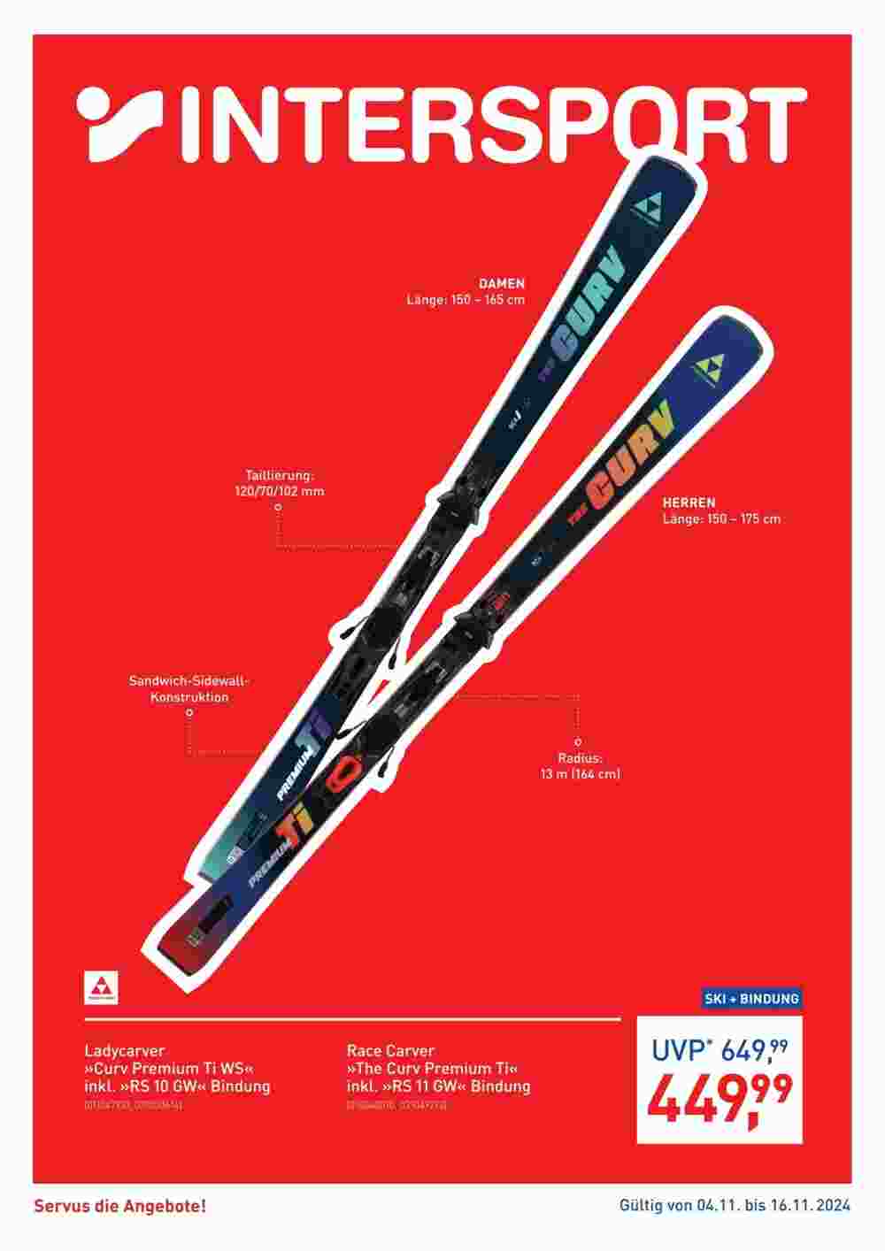 Intersport Flugblatt (ab 04.11.2024) - Angebote und Prospekt - Seite 1