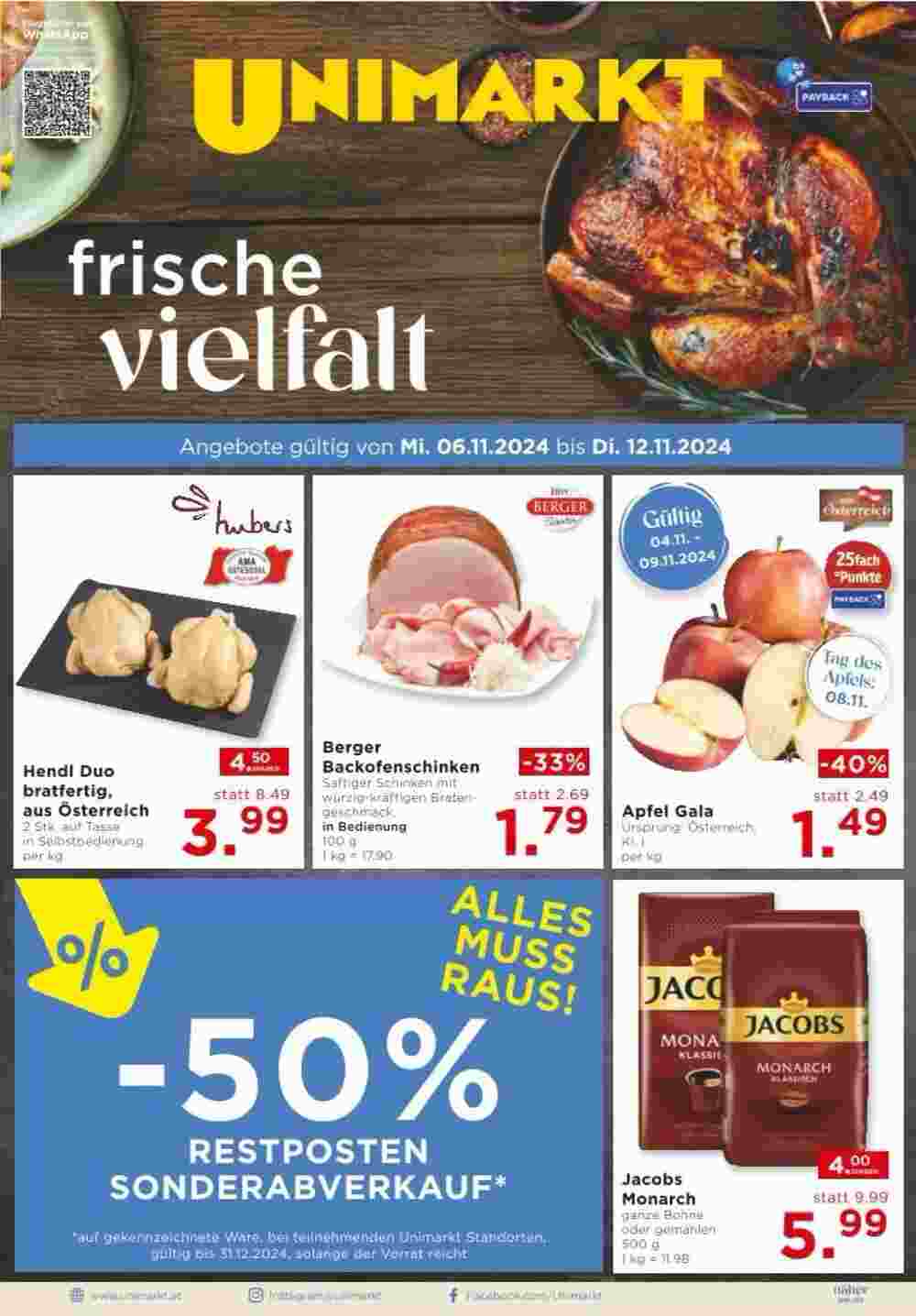 Unimarkt Flugblatt (ab 06.11.2024) - Angebote und Prospekt - Seite 1