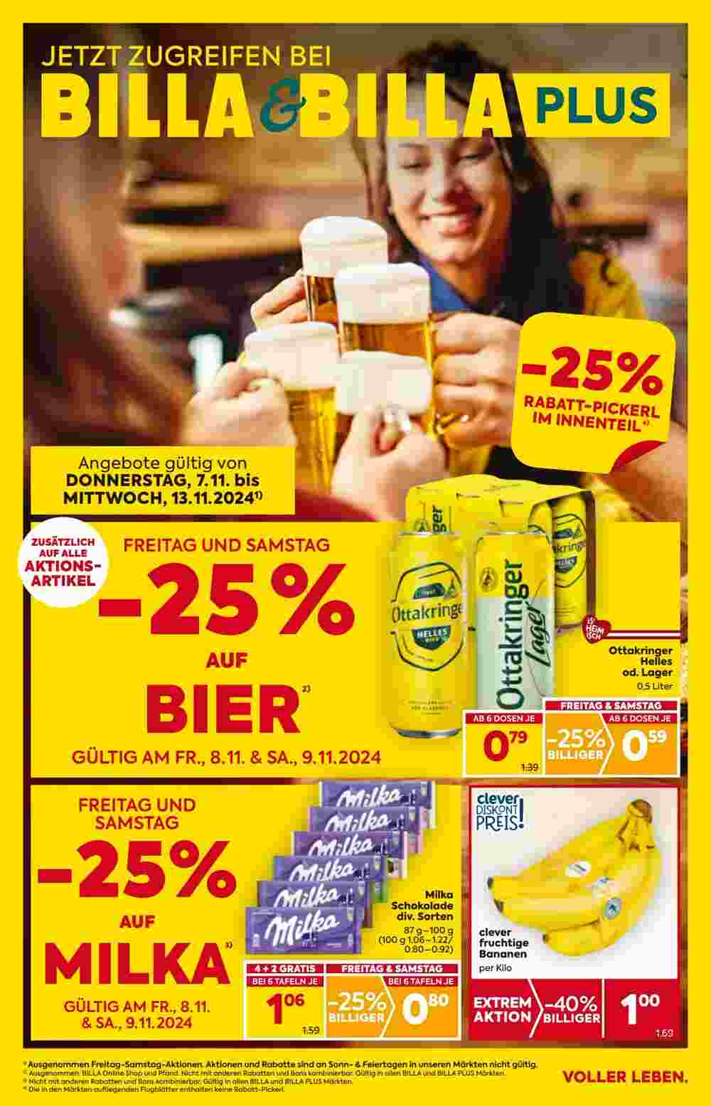 Billa Flugblatt (ab 07.11.2024) - Angebote und Prospekt - Seite 1