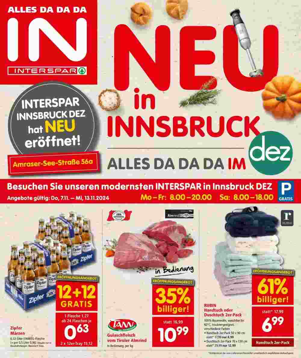 Interspar Flugblatt (ab 07.11.2024) - Angebote und Prospekt - Seite 1