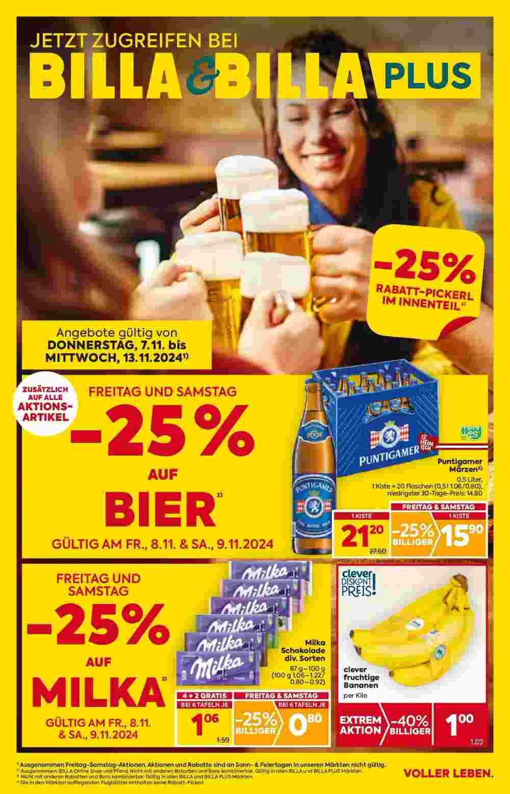 Billa Flugblatt (ab 07.11.2024) - Angebote und Prospekt - Seite 1