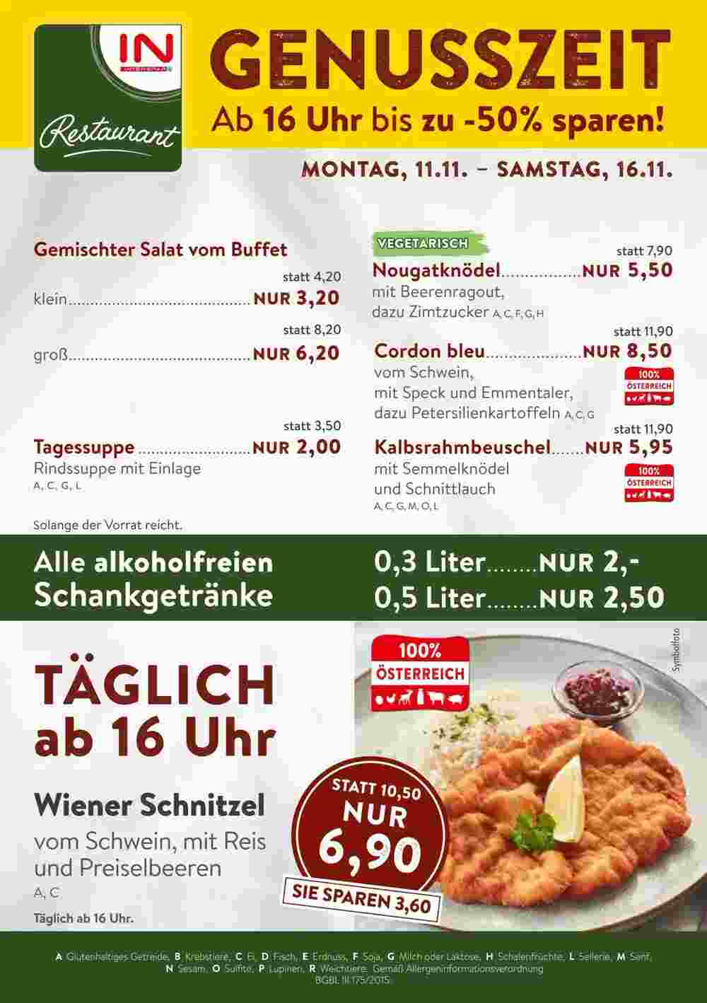 Interspar Restaurant Flugblatt (ab 11.11.2024) - Angebote und Prospekt - Seite 1