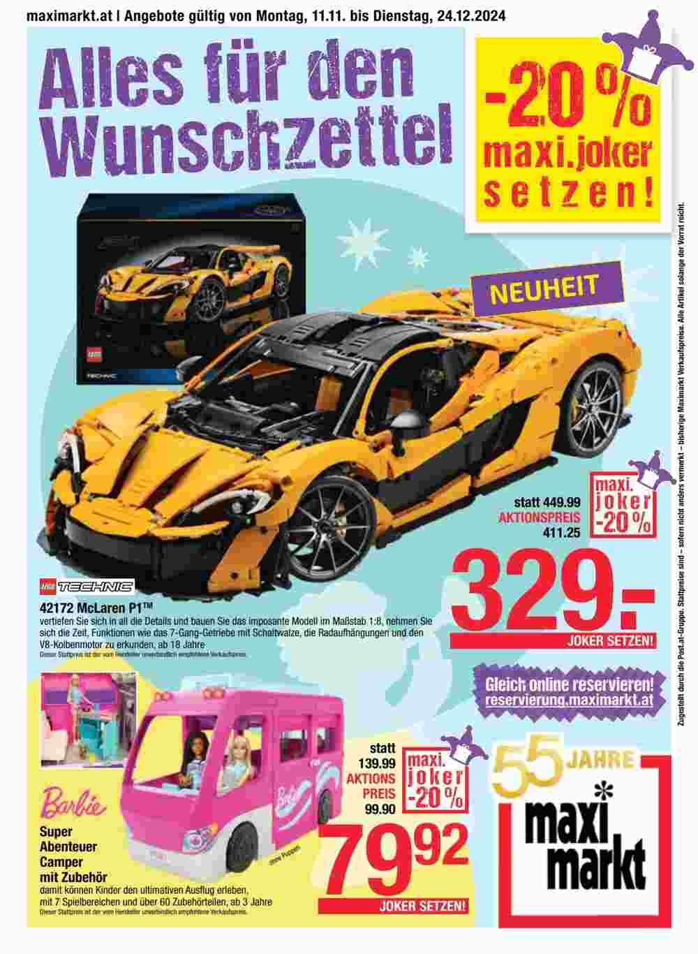 Maximarkt Flugblatt (ab 11.11.2024) - Angebote und Prospekt - Seite 1