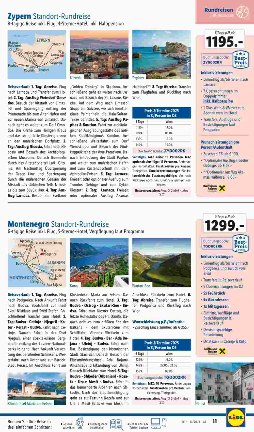 Lidl Reisen Flugblatt (ab 13.11.2024) - Angebote und Prospekt - Seite 11