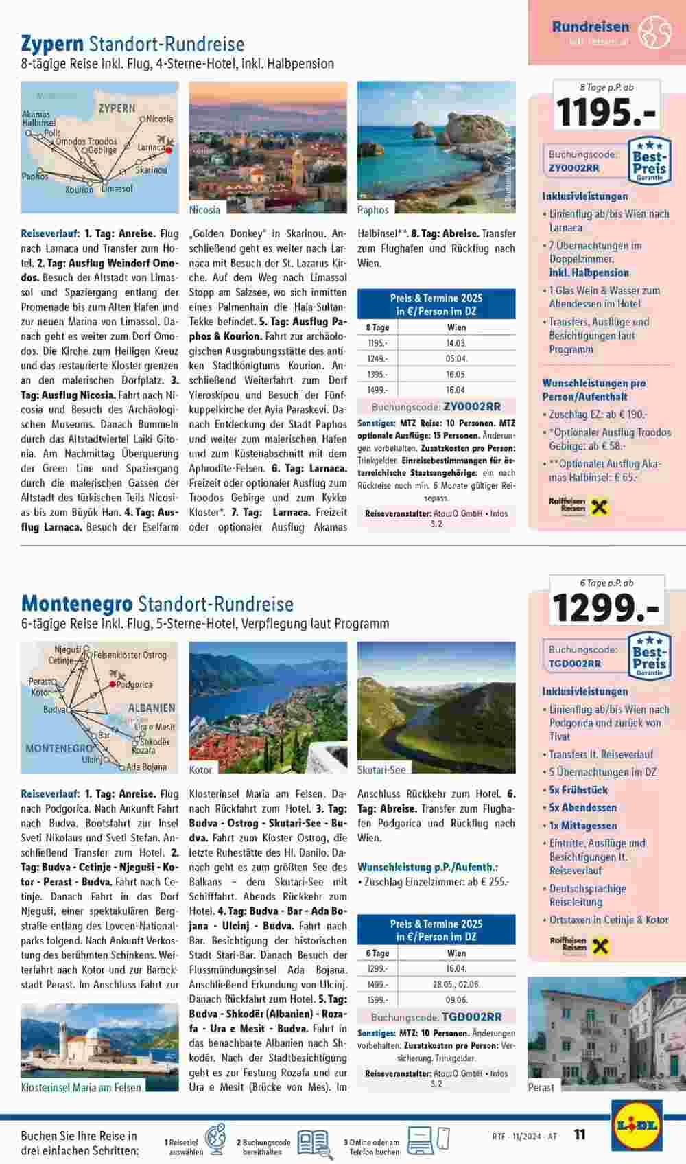 Lidl Reisen Flugblatt (ab 13.11.2024) - Angebote und Prospekt - Seite 11