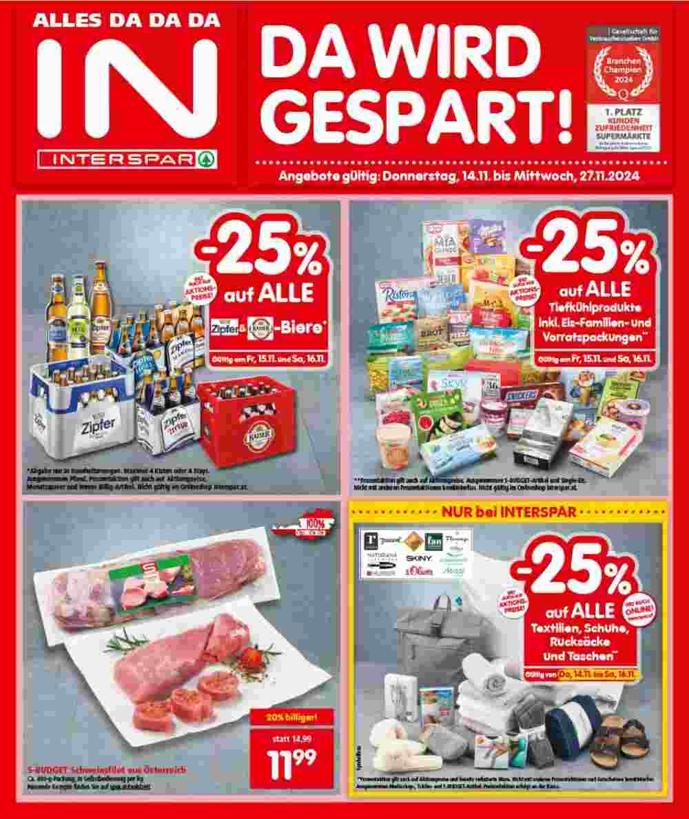 Interspar Flugblatt (ab 14.11.2024) - Angebote und Prospekt - Seite 1