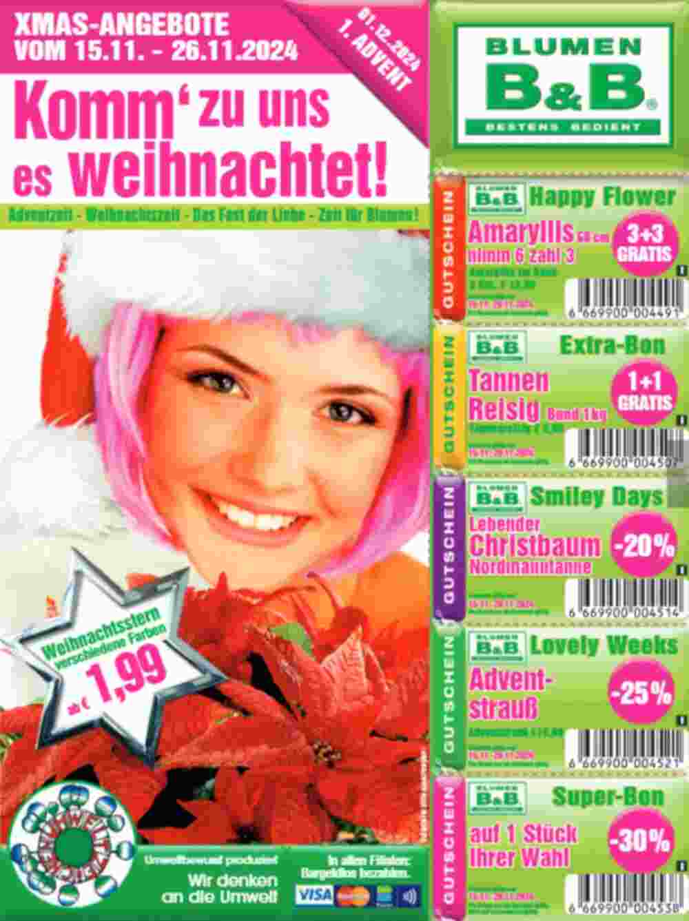 Blumen B&B Flugblatt (ab 15.11.2024) - Angebote und Prospekt - Seite 1