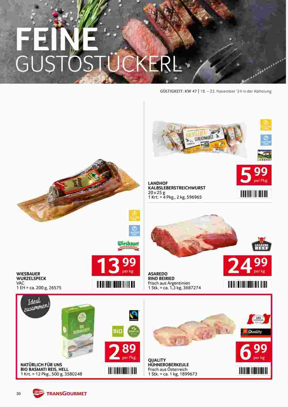 Transgourmet Flugblatt (ab 18.11.2024) - Angebote und Prospekt - Seite 30