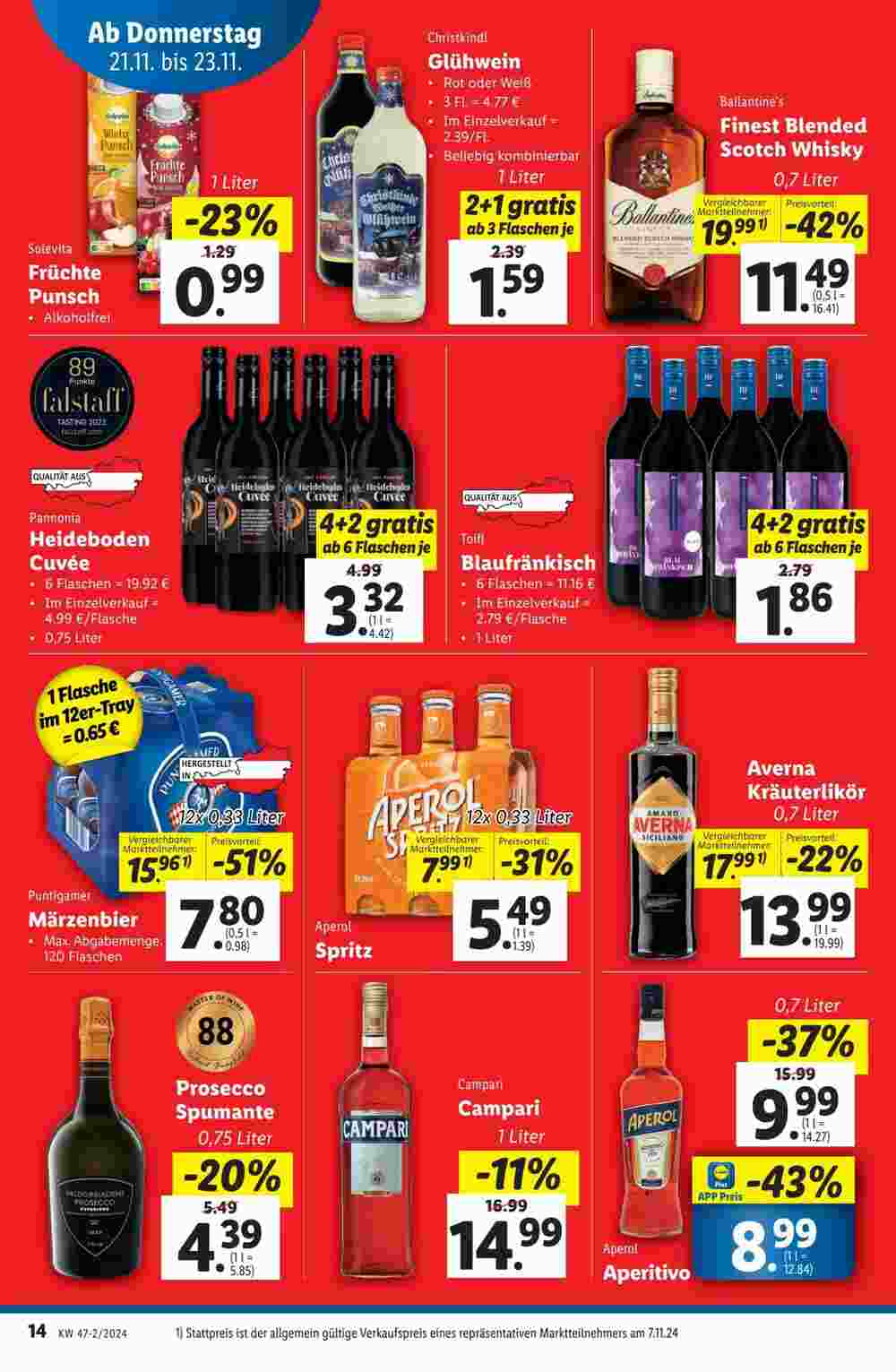 Lidl Flugblatt (ab 21.11.2024) - Angebote und Prospekt - Seite 14