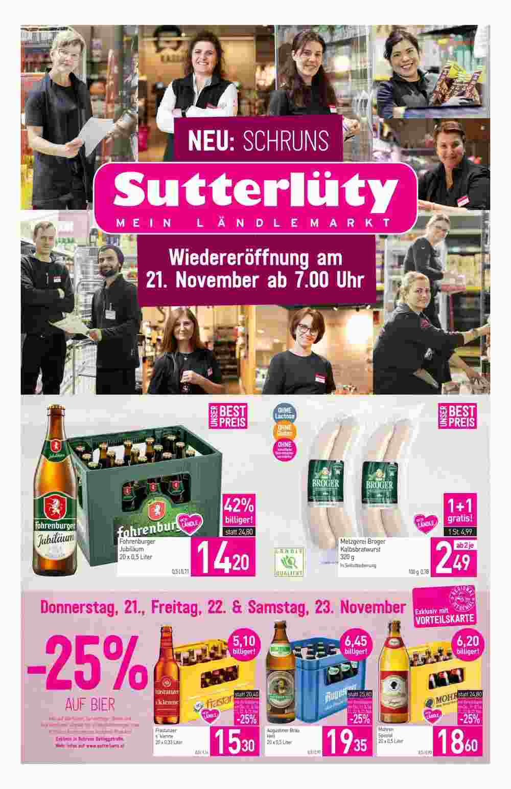 Sutterlüty Flugblatt (ab 21.11.2024) - Angebote und Prospekt - Seite 1