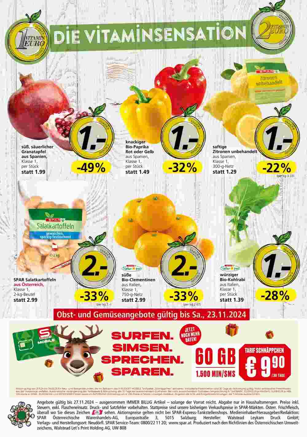 Spar Flugblatt (ab 21.11.2024) - Angebote und Prospekt - Seite 16