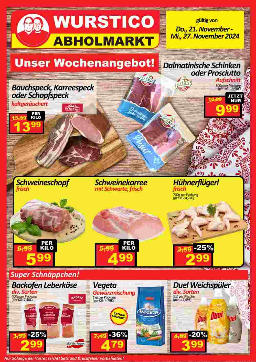 Wurstico Flugblatt (ab 21.11.2024) - Angebote und Prospekt - Seite 1