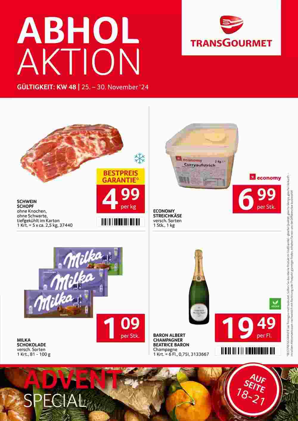 Transgourmet Flugblatt (ab 25.11.2024) - Angebote und Prospekt - Seite 1