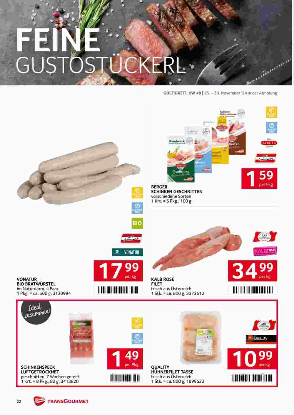 Transgourmet Flugblatt (ab 25.11.2024) - Angebote und Prospekt - Seite 22