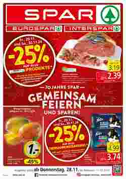 Spar Flugblatt (ab 28.11.2024) - Angebote und Prospekt