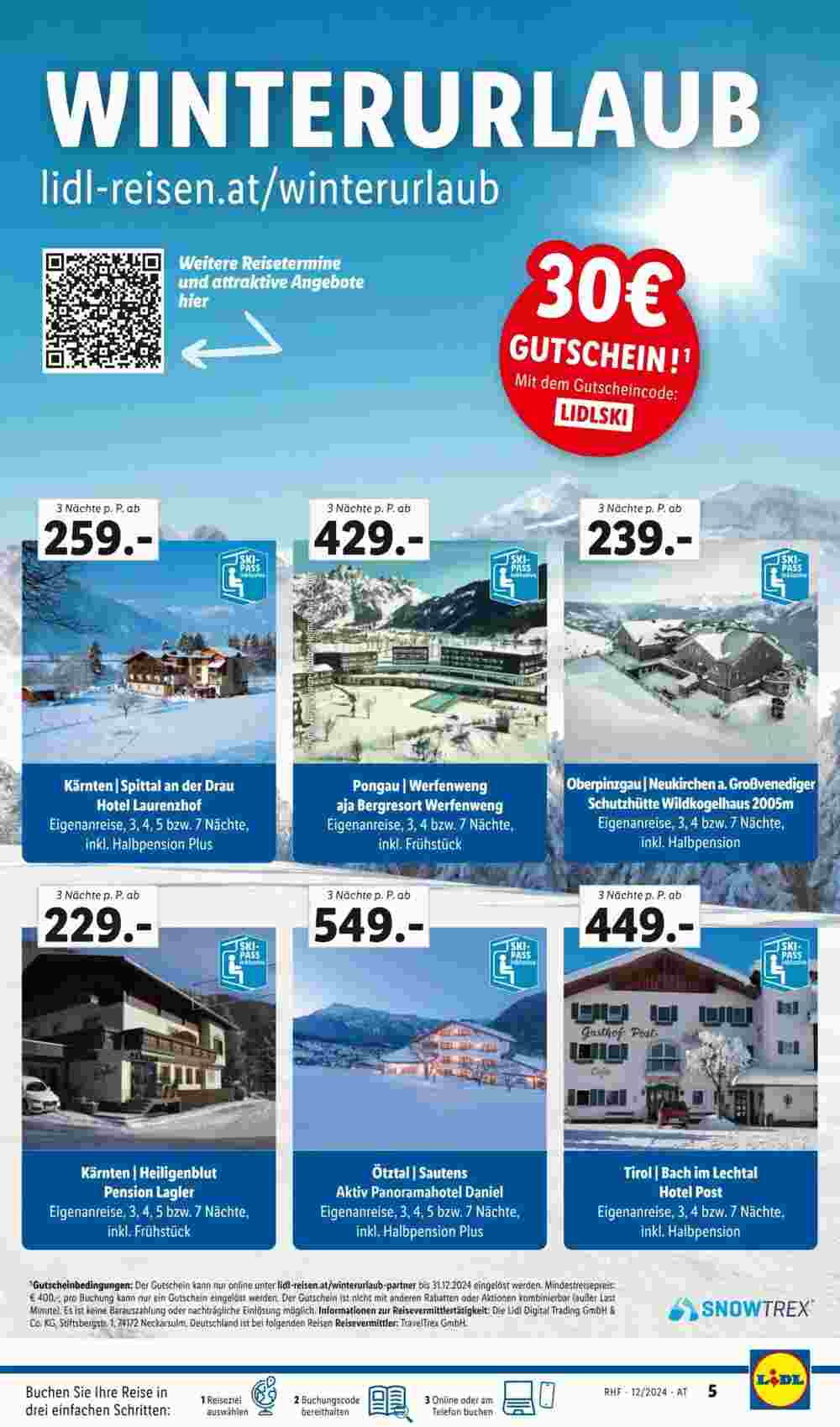 Lidl Reisen Flugblatt (ab 01.12.2024) - Angebote und Prospekt - Seite 5