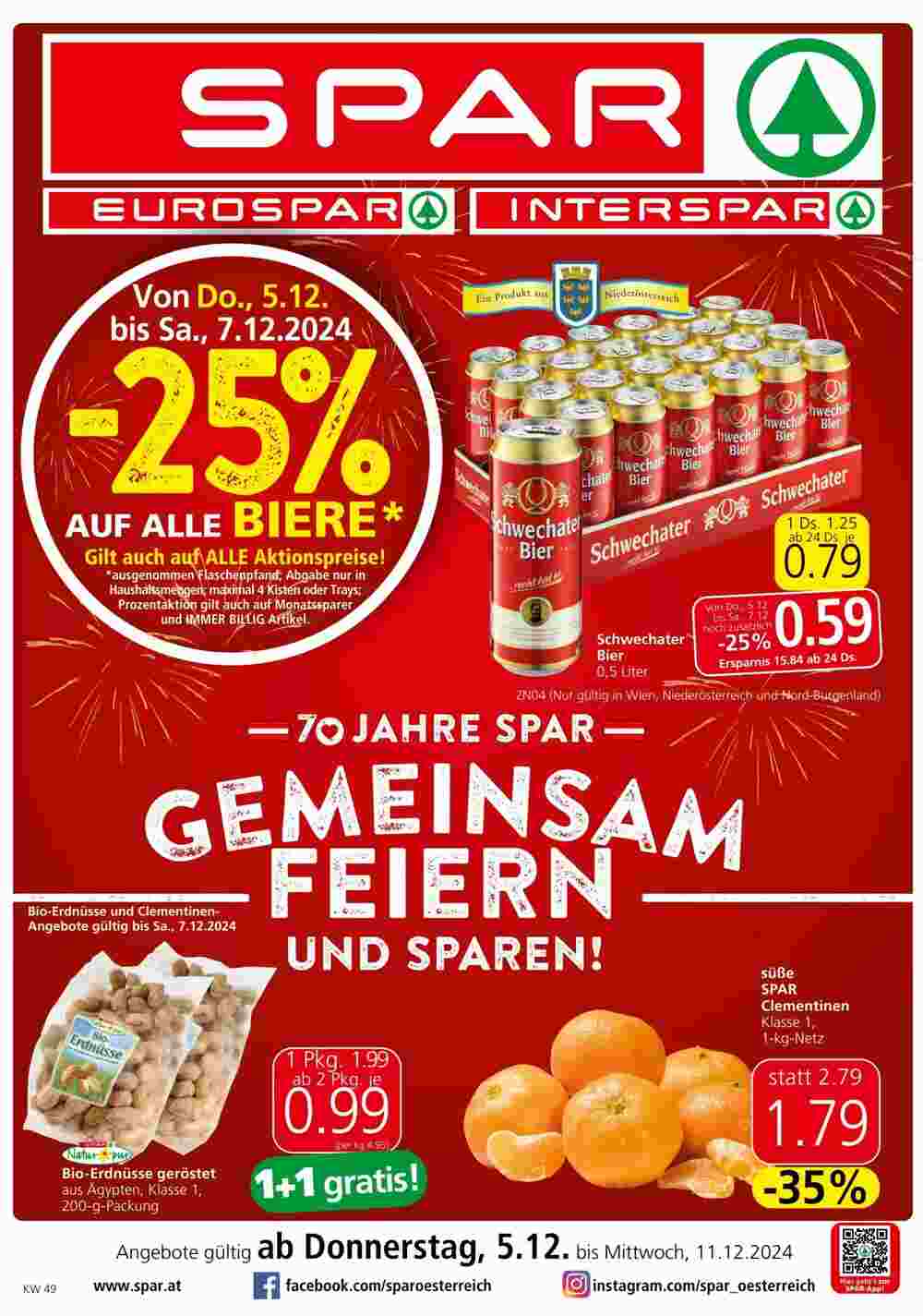 Spar Flugblatt (ab 05.12.2024) - Angebote und Prospekt - Seite 1