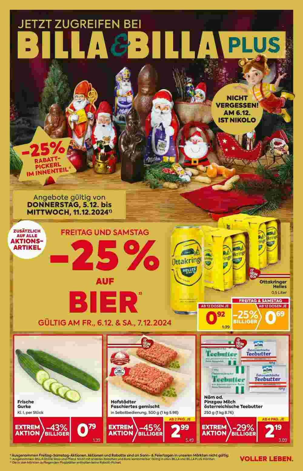 Billa Flugblatt (ab 05.12.2024) - Angebote und Prospekt - Seite 1